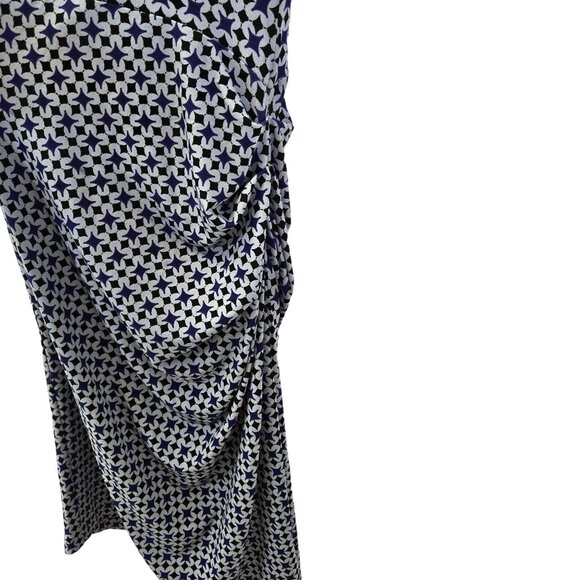 Leota Graphic Print Side Ruched Midi Dress Size Medium - Picture 5 of 6